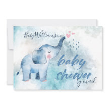 Chá De Cor Azul De Elefante De Bebê Cento Por Corr