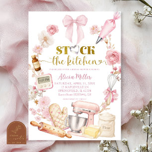 Convite Chá de Cozinha da Noiva Coquete Rosa