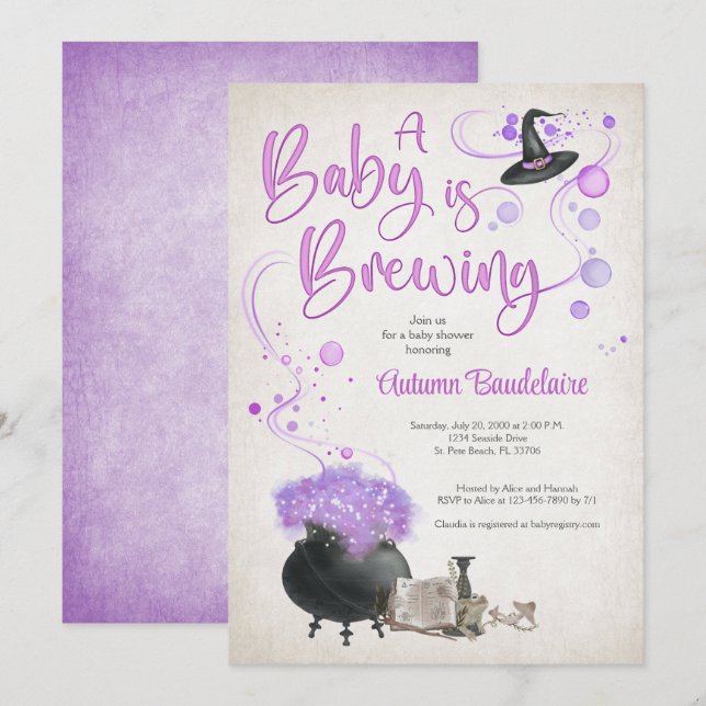 Convite Chá de Criação de Bebês Halloween (Frente/Verso)