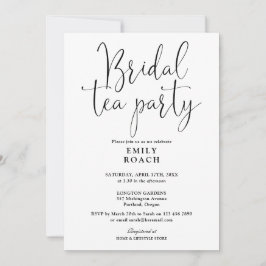 Convite Chá De Festa Bridal De Chá Preto E Branco