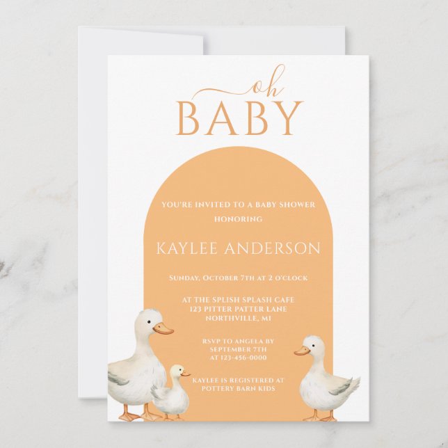 Convite Chá de fraldas (Frente)