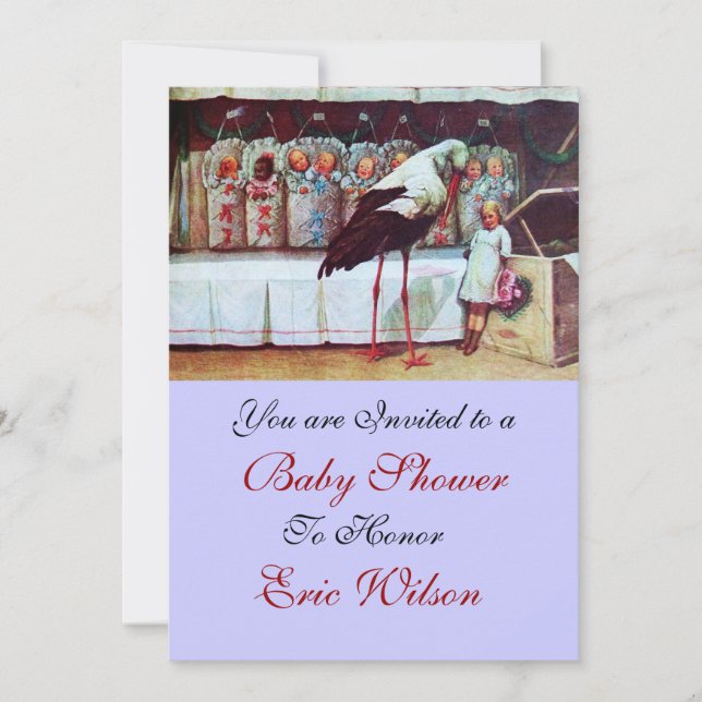 Convite CHÁ DE FRALDAS 3, azul (Frente)