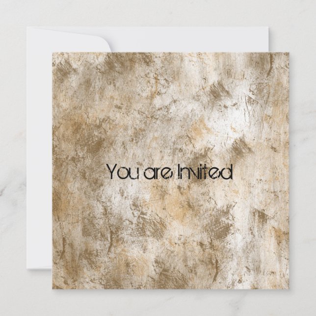 Convite Chá de fraldas Abstrato de Grunge Castanho (Frente)