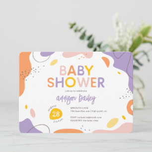 Convite Chá de fraldas Abstrato moderno