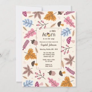 Convite Chá de fraldas Acorn