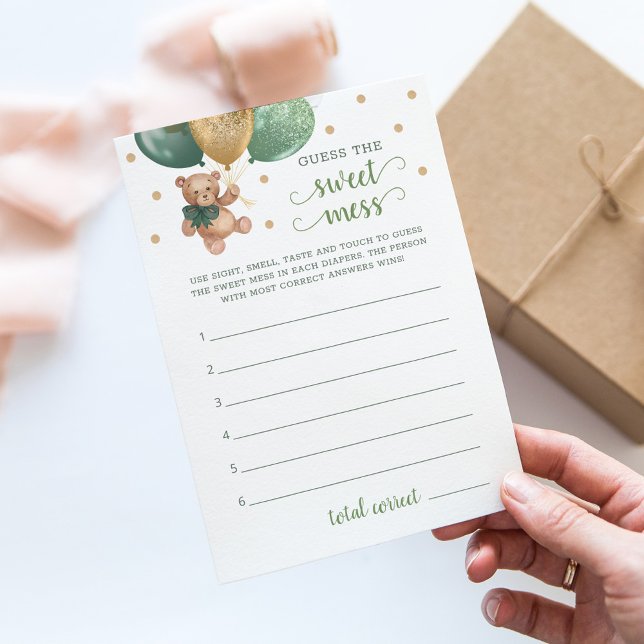 Convite Chá de fraldas Adivinha A Placa De Urso De Teddy M (Criador carregado)