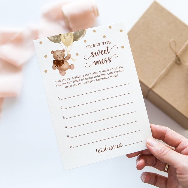 Convite Chá de fraldas Adivinha A Placa De Urso De Teddy M (Criador carregado)