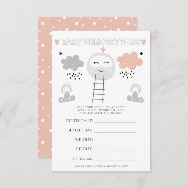 Convite Chá de fraldas Adivinhando Jogo Eu Caminho para a  (Frente/Verso)