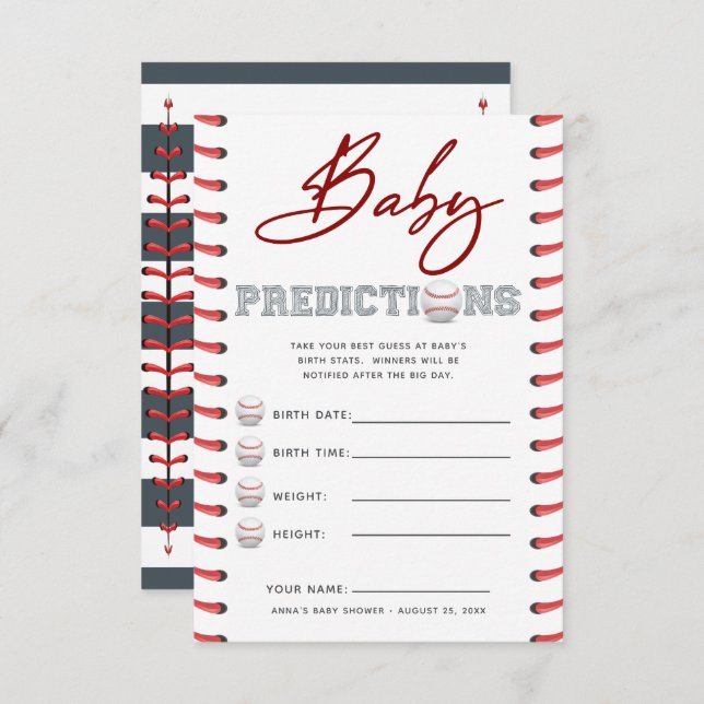 Convite Chá de fraldas adivinhando previsões de bebês do j (Frente/Verso)