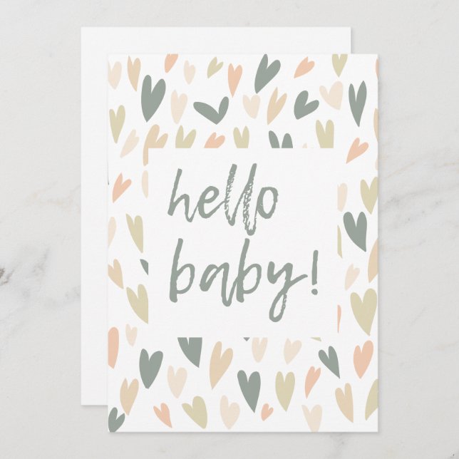 Convite Chá de fraldas Alô Neutro do Sangue Moderno (Frente/Verso)