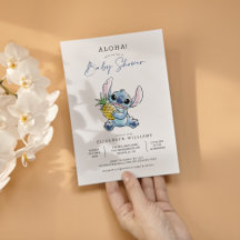 Chá de fraldas Aloha de Watercolor Stitch da Disne