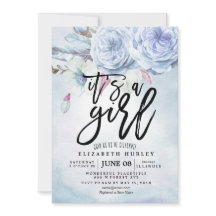 Chá de fraldas Aquarela Flores e Penas Boêmicas