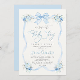 Convite Chá de fraldas Arco azul