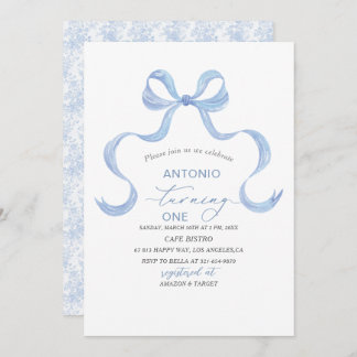 Convite Chá de fraldas Arco Azul Elegante
