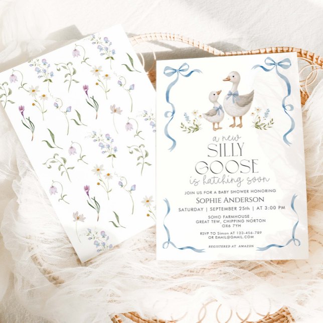 Convite Chá de fraldas Arco bobo do Vinato de Ganso (Criador carregado)