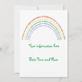 Convite Chá de fraldas arco-íris