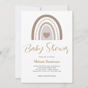 Convite Chá de fraldas Arco-Íris Neutro de Gênero Boho