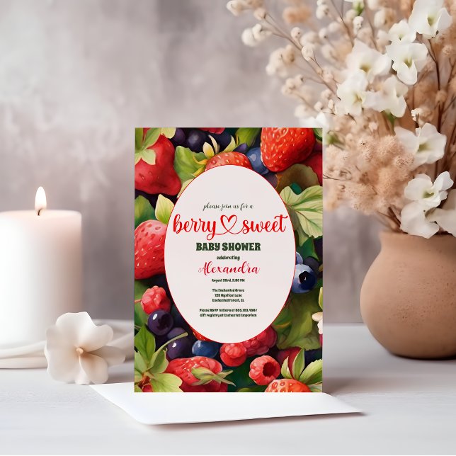 Convite Chá de fraldas Azul Berry Sweet (Criador carregado)