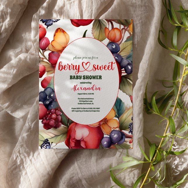 Convite Chá de fraldas Azul Berry Sweet (Criador carregado)