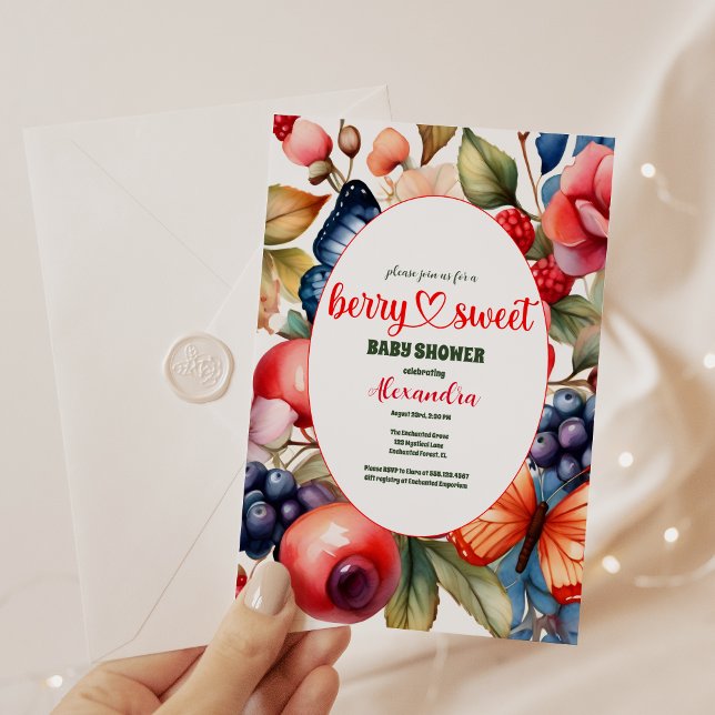 Convite Chá de fraldas Azul Berry Sweet (Criador carregado)