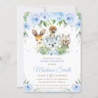 Chá de fraldas Azul-Floral de Animais da Austrália