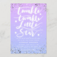 Chá de fraldas Azul Roxo de Estrela Pequena Brilha