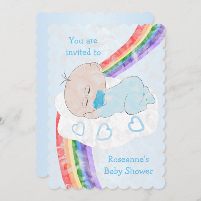 Convite Chá de fraldas Baby Boy (Frente/Verso)