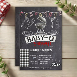 Convite Chá de fraldas Baby-Q Grill Chalkboard