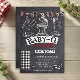 Convite Chá de fraldas Baby-Q Grill Chalkboard