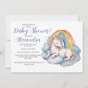 Convite Chá de fraldas Baby Unicorn Boy