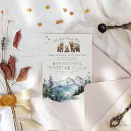 Convite Chá de fraldas Bear Adventure Winter Mounts