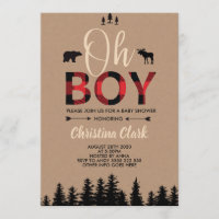 Chá de fraldas Bear Lumberjack Red Flannel Boy