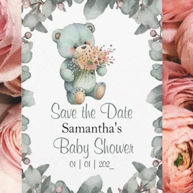 Convite Chá de fraldas Beary Cute Boy (Celebrate the joy of new beginnings with our "It's a Boy" baby shower invitation! )