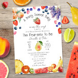 Convite Chá de fraldas Berry Sweet<br><div class="desc">chá de fraldas temático fruta com ilustrações de mirtilo,  pera,  morango,  pêssego,  abacaxi,  uva,  melancia,  banana,  laranja,  maçã e framboesa.</div>