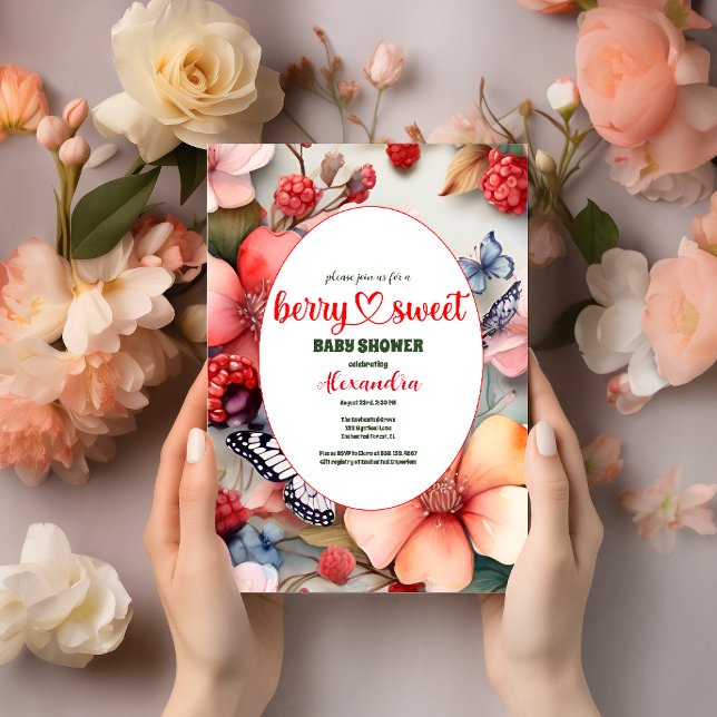 Convite Chá de fraldas Berry Sweet (Criador carregado)
