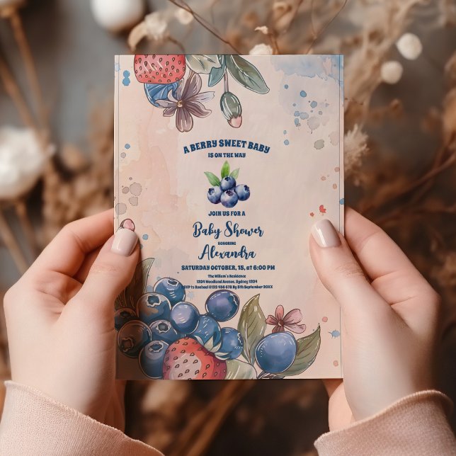 Convite Chá de fraldas Berry Sweet (Criador carregado)