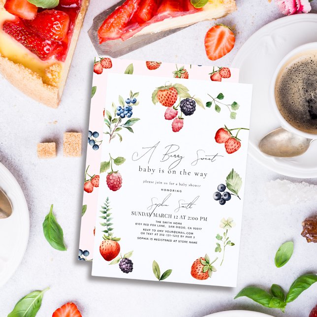 Convite Chá de fraldas Berry Sweet (Criador carregado)