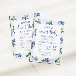 Convite Chá de fraldas Berry Sweet Blueberry Boy