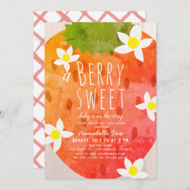 Convite Chá de fraldas Berry Sweet Strawberry Girl
