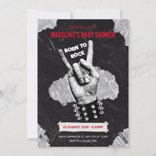 Convite Chá de fraldas Black Rock