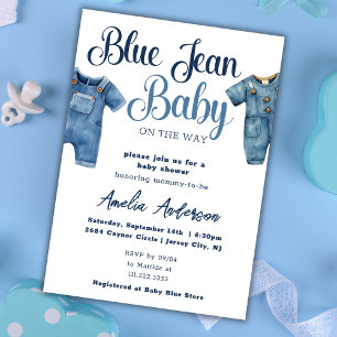 Convite Chá de fraldas Blue Jean Denim Boy