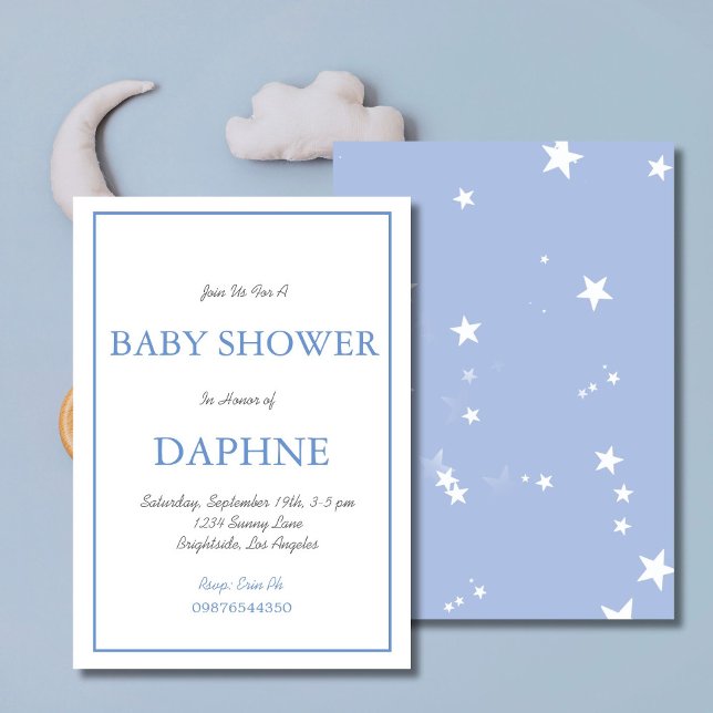 Convite Chá de fraldas Blue Stars (Criador carregado)