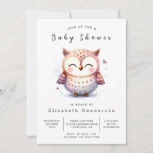 Convite Chá de fraldas Bohemian Chic Owl