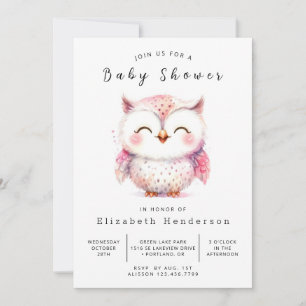 Convite Chá de fraldas Bohemian Printable Owl