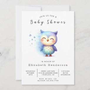 Convite Chá de fraldas Bohemian Wild Owl