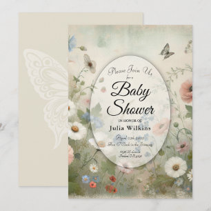 Convite Chá de fraldas Boho Blooms e Vintage Blossoms