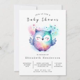 Convite Chá de fraldas Boho Chic Owl