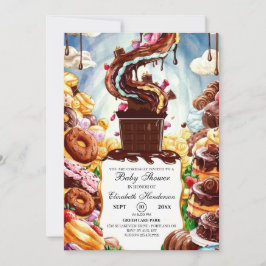 Convite Chá de fraldas Boho Chocolate
