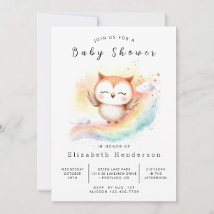 Convite Chá de fraldas Boho Classic Owl