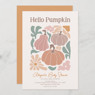Convite Chá de fraldas Boho Fall Pumpkin